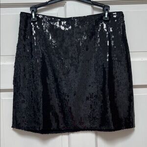 J. Crew Black Sequin Mini Skirt